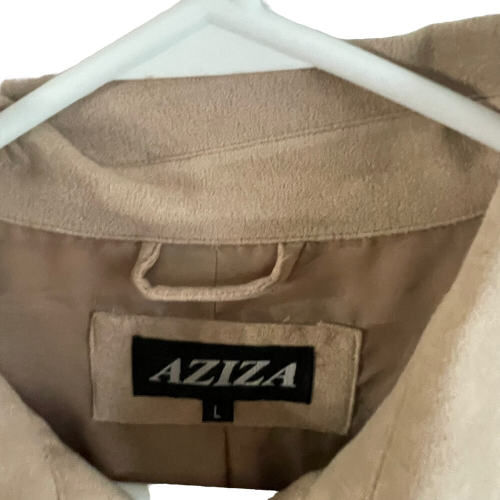 Aziza Vintage Size Large Faux Suede Tan Shacket Button Up Jacket - Picture 5 of 8